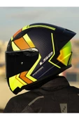 LS2 RAPID 2 RACE EXTRA MAT NEON SARI-NAVY MAVİ KASK thumbnail 6