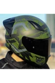 LS2 Rapid 2 Thunder Birds Race Full Face Motosiklet Kaskı Yarış Spoiler Siyah Vizörlü - 5