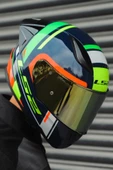 LS2 RAPID RACE CHOS MAVİ NEON TURUNCU KASK - 1