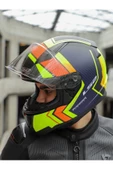 LS2 RAPID 2 EXTRA MAT NEON SARI-NAVY MAVİ KASK - 1