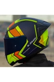 LS2 RAPID 2 RACE EXTRA MAT NEON SARI FULLFACE MOTOSİKLET KASKI MAVİ CAMLI thumbnail 3