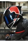 LS2 RAPID 2 RACE GRID MAT BEYAZ-KIRMIZI KASK - 2