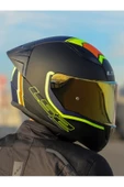 LS2 RAPID 2 RACE EXTRA MAT NEON SARI FULLFACE MOTOSİKLET KASKI GOLD CAMLI thumbnail 2