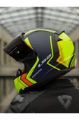 LS2 RAPID 2 EXTRA MAT NEON SARI-NAVY MAVİ KASK thumbnail 7