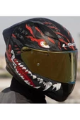 LS2 Rapıd 2 Race Kaıju Mat Siyah-Kırmızı Fullface Motosiklet Kaskı Gold Camlı - 4