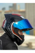 LS2 Rapid 2 Extra Race Full Face Motosiklet Kaskı Yarış Spoiler +  Şeffaf + Gökkuşağı Vizörlü thumbnail 2