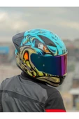 LS2 Rapid 2 Neo Race Full Face Motosiklet Kaskı Yarış Spoiler +  Şeffaf + Gökkuşağı Vizörlü - 4
