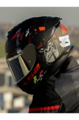 LS2 STREAM 2 ANGRY MONKEY MAT SİYAH-KIRMIZI KASK thumbnail 8