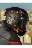LS2 STREAM 2 ANGRY MONKEY MAT SİYAH-KIRMIZI KASK - 1