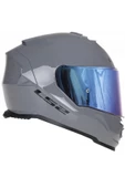 LS2 Storm 2 Nardo Gri Kapalı Motosiklet Kaskı Mavi Camlı thumbnail 1