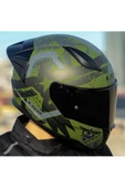 LS2 Rapid 2 Thunder Birds Race Full Face Motosiklet Kaskı Yarış Spoiler Şeffaf Siyah Vizörlü - 6