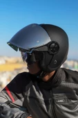 LS2 CLASSY MAT SİYAH KASK GRİ CAM - 6