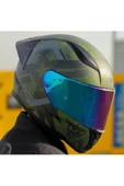 LS2 Rapid 2 Thunder Birds Race Full Face Motosiklet Kaskı Yarış Spoiler Şeffaf Gökkuşağı Vizörl - 3