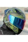 LS2 Rapid 2 Thunder Birds Race Full Face Motosiklet Kaskı Yarış Spoiler Şeffaf Gökkuşağı Vizörl - 1
