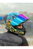 LS2 Rapid 2 Neo Race Full Face Motosiklet Kaskı Yarış Spoiler +  Şeffaf + Gökkuşağı Vizörlü - 5