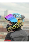 LS2 Rapid 2 Neo Race Full Face Motosiklet Kaskı Yarış Spoiler +  Şeffaf + Gökkuşağı Vizörlü - 3