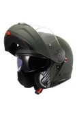 LS2 STROBE 2 MAT YEŞİL ÇENEDEN AÇILIR MOTOSİKLET KASKI - 1