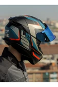 LS2 STREAM 2 ROAD MAT SİYAH-GRİ-MAVİ-KIRMIZI KASK - 5