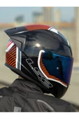 LS2 Rapid 2 Extra Race Full Face Motosiklet Kaskı Yarış Spoiler +  Şeffaf + Gökkuşağı Vizörlü thumbnail 3
