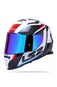 LS2 Storm 2 Racer Full Face Motosiklet Kaskı Şeffaf + Gökkuşağı Vizörlü thumbnail 2