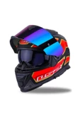 LS2 Storm 2 Foggy Full Face Motosiklet Kaskı Şeffaf Gökkuşağı Vizörlü thumbnail 3