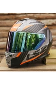 LS2 Storm 2 Racer Mat Tıtanıum-turuncu Kask - 6