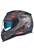 Nexx Sx.100 Gigabot Güneş Vizörlü Kapalı Kask (mat Gri-kırmızı) - 1