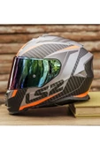 LS2 Storm 2 Racer Mat Tıtanıum-turuncu Kask - 5