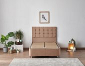 Niron Latte 120x200 cm Tek Kişilik Yatak Baza Başlık Seti - Sert Yatak, Kumaş Baza ve Başlık Takımı thumbnail 2