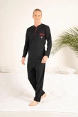 Gd Goldoremi 23403 Erkek Kışlık Yuvarlak Yaka Cepli Pamuklu Pijama Takımı - 12