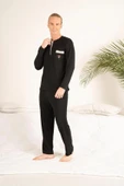Gd Goldoremi 23403 Erkek Kışlık Yuvarlak Yaka Cepli Pamuklu Pijama Takımı - 3