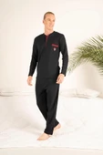 Gd Goldoremi 23403 Erkek Kışlık Yuvarlak Yaka Cepli Pamuklu Pijama Takımı - 11