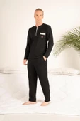 Gd Goldoremi 23403 Erkek Kışlık Yuvarlak Yaka Cepli Pamuklu Pijama Takımı - 5