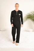 Gd Goldoremi 23403 Erkek Kışlık Yuvarlak Yaka Cepli Pamuklu Pijama Takımı - 2