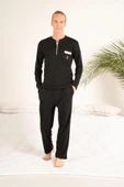 Gd Goldoremi 23403 Erkek Kışlık Yuvarlak Yaka Cepli Pamuklu Pijama Takımı - 4