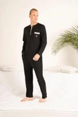 Gd Goldoremi 23403 Erkek Kışlık Yuvarlak Yaka Cepli Pamuklu Pijama Takımı - 6