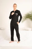 Gd Goldoremi 23403 Erkek Kışlık Yuvarlak Yaka Cepli Pamuklu Pijama Takımı - 7