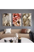 Harikabirev HARİKABİREV|SİYAH-GOLD RENK SOYUT ŞAKAYIK VE YAPRAK KOMBİN|ÇERÇEVELİ CAM TABLO 3LÜ DİKEY thumbnail 1