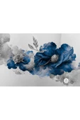 Harikabirev HARİKABİREV|SEVİLEN ÇİÇEK TABLOSU 08 GÜMÜŞ LACİVERT |ÇERÇEVELİ TEMPERLİ CAM TABLO TEKLİ YATAY thumbnail 2