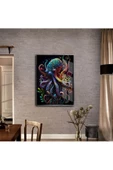 Harikabirev HARİKABİREV|HAYVAN TABLOSU SOYUT AHTAPOT |ÇERÇEVELİ TEMPERLİ CAM TABLO TEKLİ DİKEY thumbnail 1