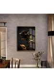 Harikabirev HARİKABİREV|ÇİÇEK TABLOSU SOYUT ÇİÇEK GOLD SİYAH 03|ÇERÇEVELİ TEMPERLİ CAM TABLO TEKLİ DİKEY thumbnail 1