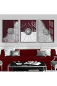 Harikabirev HARİKABİREV|BORDO - GRİ SOYUT ŞEKİL KOMBİNİ 3 |ÇERÇEVELİ TEMPERLİ CAM TABLO 3LÜ DİKEY thumbnail 1