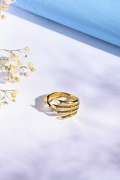 Gold El Figürlü, Ojeli Ayarlanabilir Yüzük - 2