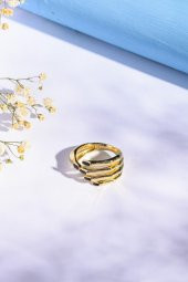 Gold El Figürlü, Ojeli Ayarlanabilir Yüzük - 2