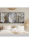 Harikabirev HARİKABİREV|SOFT-GRİ ÇİÇEK YAPRAK KOMBİNİ |ÇERÇEVELİ TEMPERLİ CAM TABLO 3LÜ DİKEY thumbnail 1