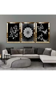 Harikabirev HARİKABİREV|GÜMÜŞ-SİYAH ÇİÇEK KOMBİNİ|PLEKSİ ÇERÇEVELİ MDF TABLO KRFZ thumbnail 1