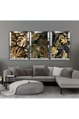 Harikabirev HARİKABİREV|SİYAH-GOLD TROPİK YAPRAK KOMBİNİ |PLEKSİ ÇERÇEVELİ MDF TABLO KRFZ thumbnail 1