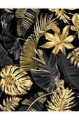 Harikabirev HARİKABİREV|SİYAH-GOLD TROPİK YAPRAK KOMBİNİ |PLEKSİ ÇERÇEVELİ MDF TABLO KRFZ thumbnail 3