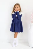 Kız Çocuk Belinda Yakalı Mavi Elbise ELB-0093.5 - 2