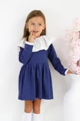 Kız Çocuk Belinda Yakalı Mavi Elbise ELB-0093.5 - 4